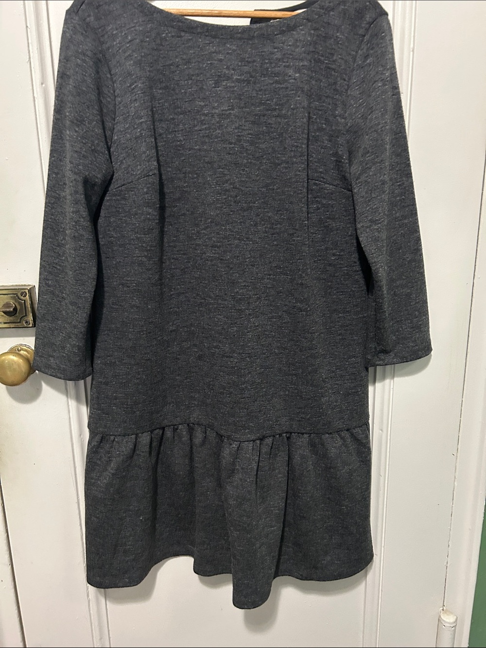 LOFT Charcoal Gray Casual Drop-Waist Dress